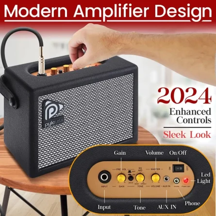 Prog Rock EG Series Electric Guitar with Amp Kit, 39" Full Size, Humbucker Pickups, Accessories - Black - Image 5